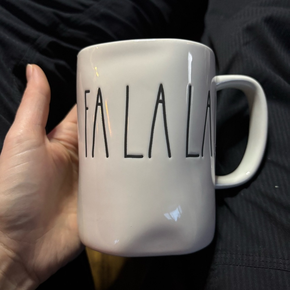 Rae Dunn - 202- “FA LA LA” White Artisan Collection Mug Christmas Holidays